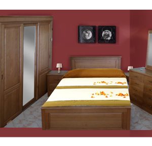 Dormitorio en madera de castaño
